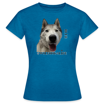 Koszulka damska - antyczny niebieski szafir melanż