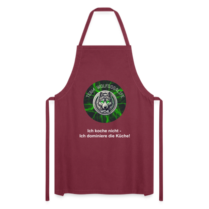 Fartuch kuchenny Wolfdog4life – Nie gotuję – dominuję w kuchni! - bordowy