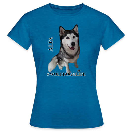 Koszulka damska - antyczny niebieski szafir melanż