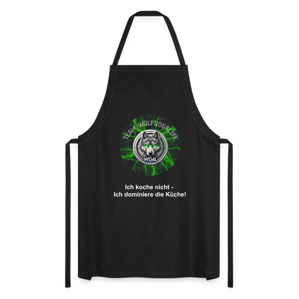 Fartuch kuchenny Wolfdog4life – Nie gotuję – dominuję w kuchni! - czarny