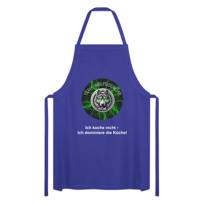 Fartuch kuchenny Wolfdog4life – Nie gotuję – dominuję w kuchni! - błękit królewski