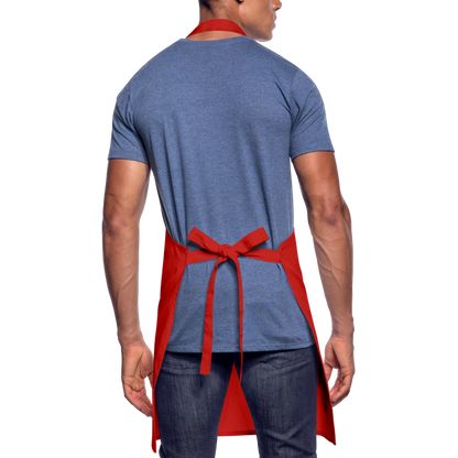 Fartuch kuchenny Wolfdog4life – Nie gotuję – dominuję w kuchni! - czerwony