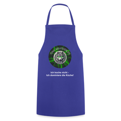 Fartuch kuchenny Wolfdog4life – Nie gotuję – dominuję w kuchni! - błękit królewski