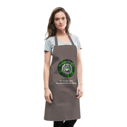 Fartuch kuchenny Wolfdog4life – Nie gotuję – dominuję w kuchni! - szary