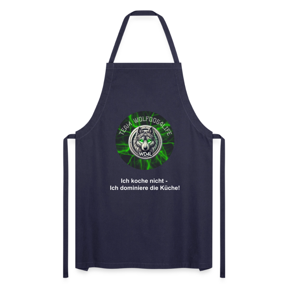 Fartuch kuchenny Wolfdog4life – Nie gotuję – dominuję w kuchni! - granatowy