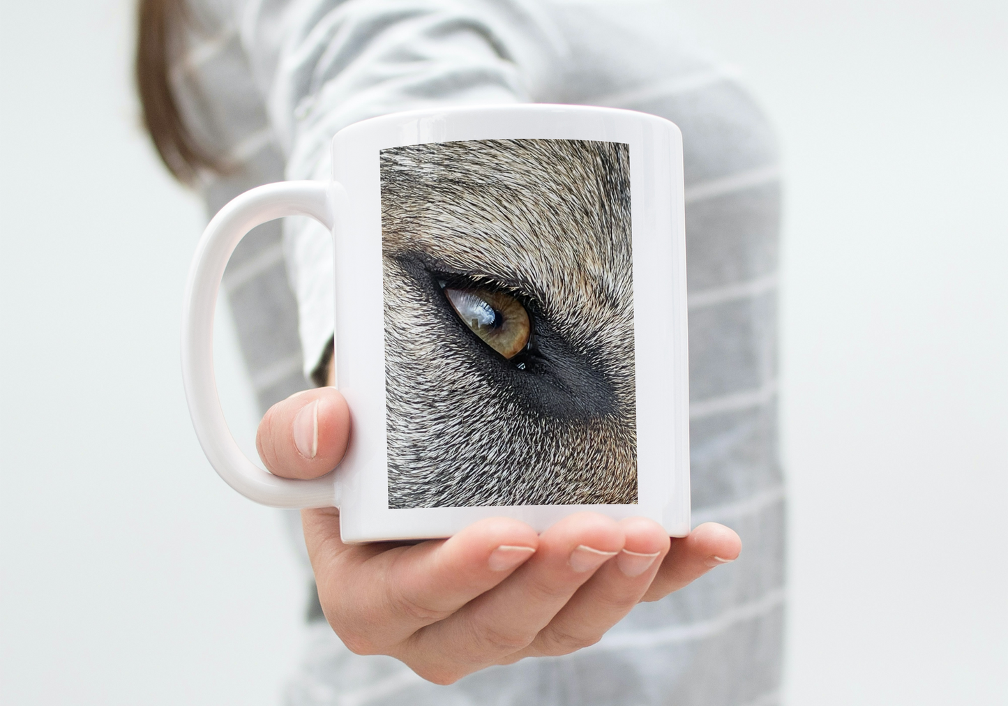 Porcelain Panorama Premium Mug with Askia and Blue – @wolfdog4life Edition