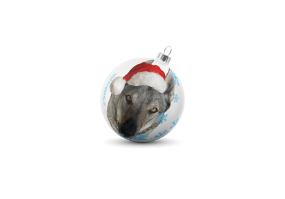 Christmas Bauble with the Image of Askia as Santa Claus – Edition @wolfdog4life 8 cm / 4"