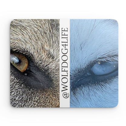 Mousepad with the image of Askia and Blue's eyes - @wolfdog4life Edition