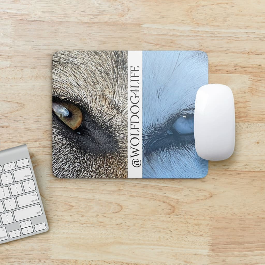 Mousepad with the image of Askia and Blue's eyes - @wolfdog4life Edition