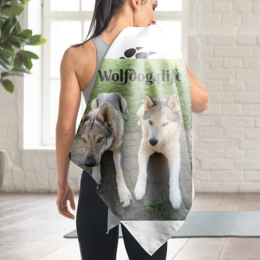 Sports Towel with the Image of Askia and Blue – @wolfdog4life 140x70 cm