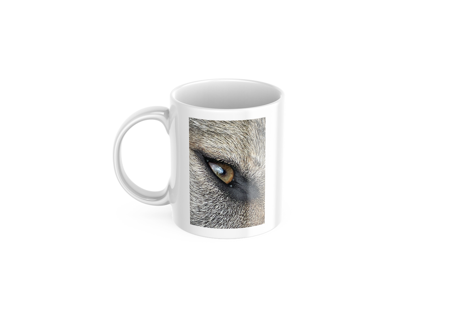 Porcelain Panorama Premium Mug with Askia and Blue – @wolfdog4life Edition