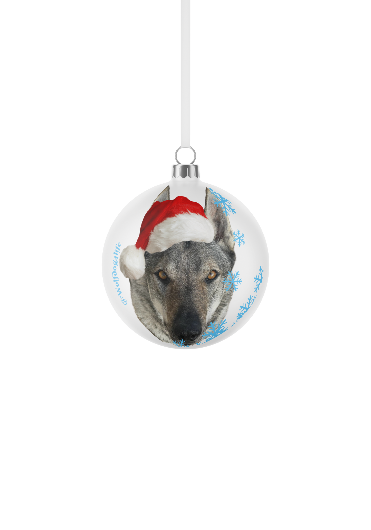 Christmas Bauble with the Image of Askia as Santa Claus – Edition @wolfdog4life 8 cm / 4"