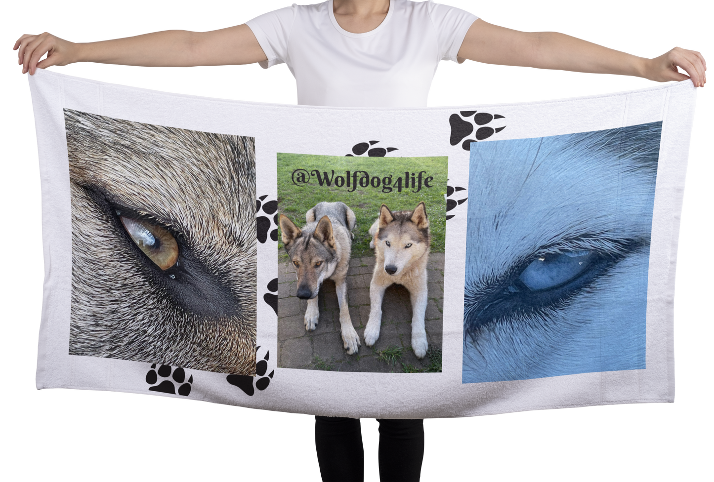 Sports Towel with the Image of Askia and Blue – @wolfdog4life 140x70 cm